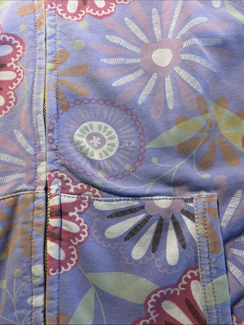 Fresh Produce colorful flowers hoodie - periwinkle / lavender - Picture 10 of 10